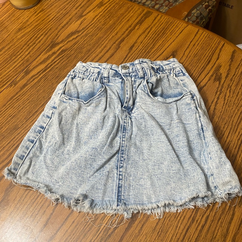 Blue A-Line Mini Skirt Casual
